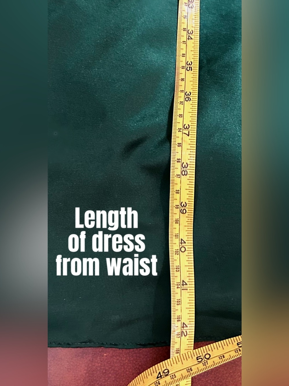Emerald Green V-Neck Satin Evening Gown - Picture 14 of 17
